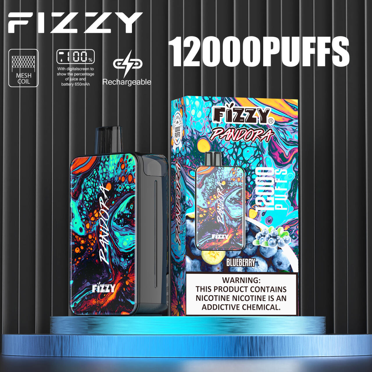 Vaper Desechables Fizzy Pandora 12000 Caladas